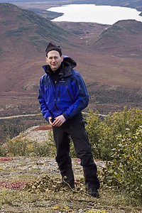 Yours truly on hill overlooking Camp Denali and Wonder Lake.