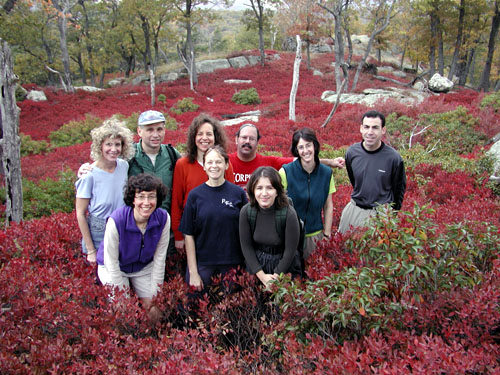 Hikers near Lake Skenonto during "Leaf Peeper" season (2002)